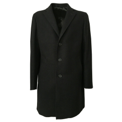 LUIGI BIANCHI CAPPOTTO UOMO GRIGIO VESTIBILITÀ REGULAR SLIM 95% LANA 5% CASHMERE