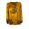 JUSTMINE women's blouse mustard/black/plum JABBLFW23-F1136 1007 MADE IN ITALY