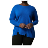 PERSONA By Marina Rinaldi Seamless blue cashmere blend sweater 33.1363563 ALVEARE MADE IN ITALY